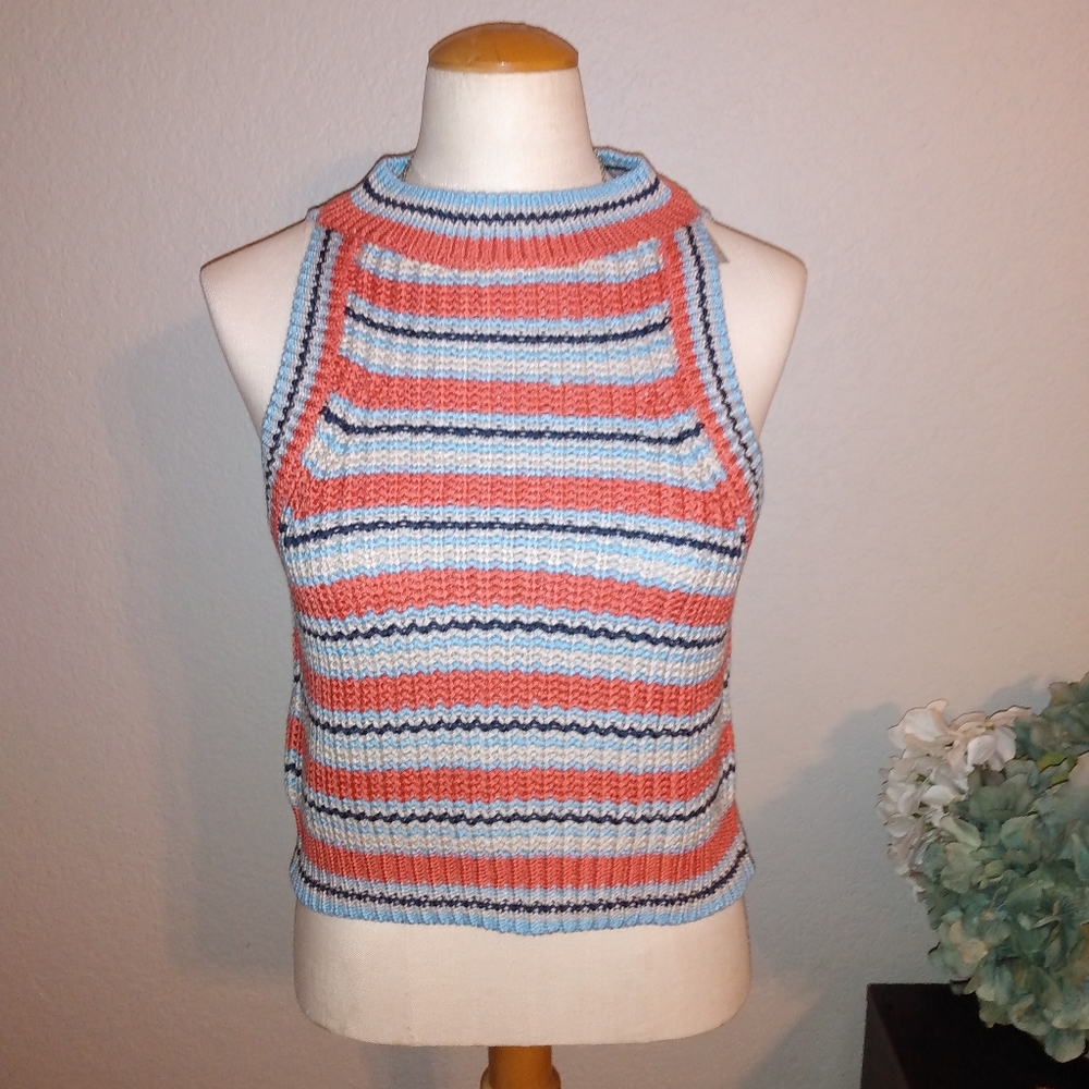 Hint of Mint knit sleeveless crop top